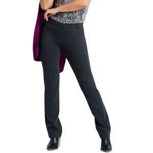 Betabrand Straight-Leg Classic Dress Pant Yoga Pant in Grey Charcoal Petite M